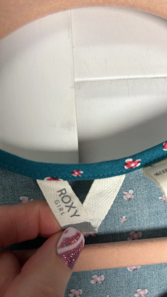 Vestido Roxy Niña Floral Manga con Pestaña Redonda Abotonada Talla 16 XXL Foto 2 de 4