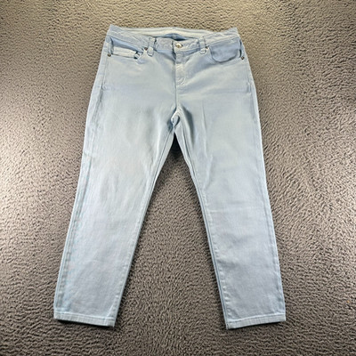 Michael Kors Izzy Jeans Womens 8 Blue Cotton Denim Cropped Skinny Leg Workwear