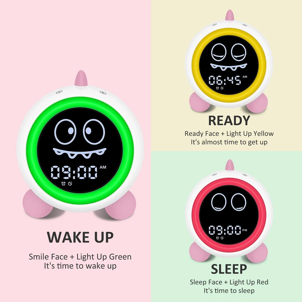 Kids Alarm Clock, Toddler Sleep Training Clock with Night Lights, Sound Machi... - Image 2 of 4