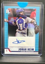 2023 Topps Big League Jonah Heim #BLA-JHE Auto Blue Foil Rangers