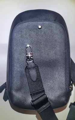 Montblanc Black Saffiano Leather Crossbody Sling Bag Messenger Shoulder Bag