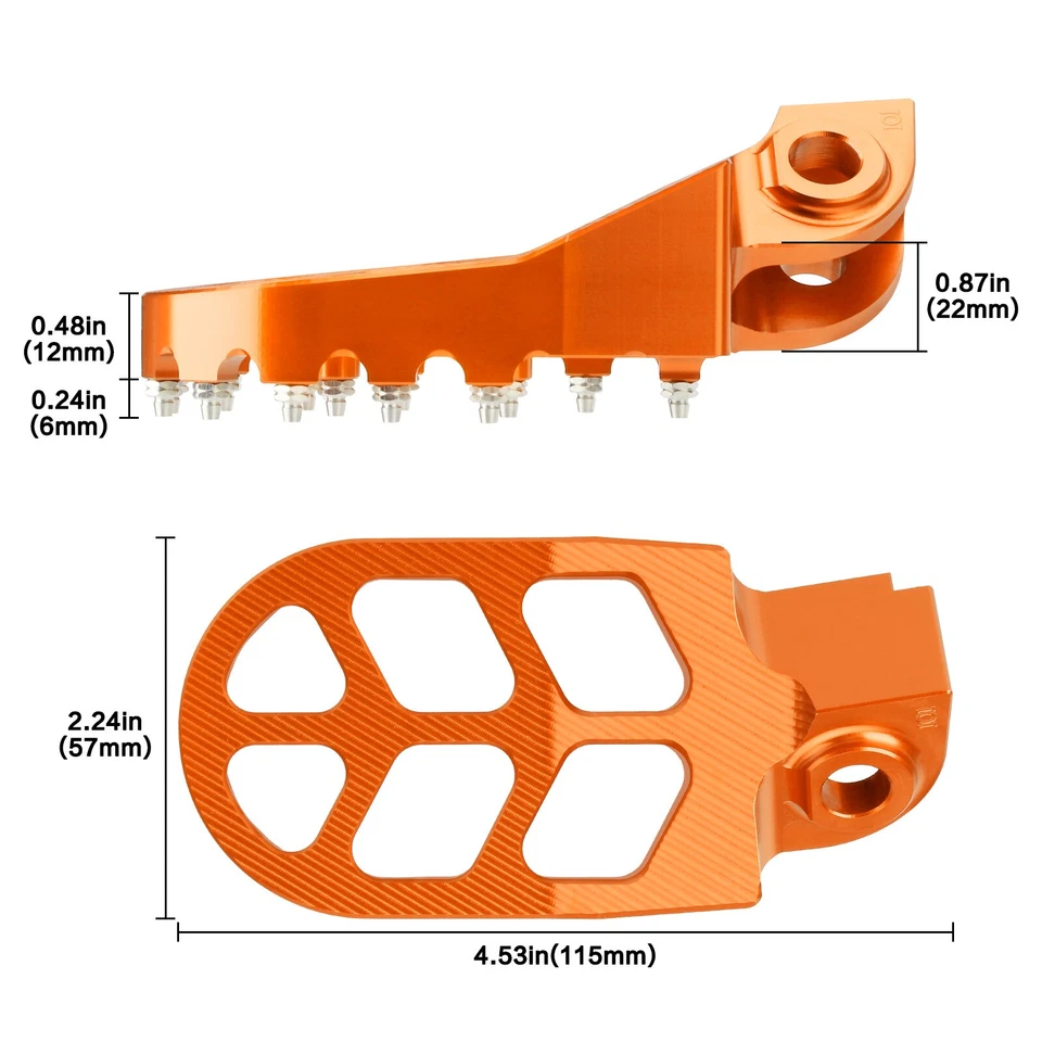 Оранжевые ножные колышки педали для KTM SX SXF EXCF XC XCF XCW 125-530 - Изображение 2 из 4