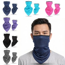 UV Protection Cooling Bandana Ear Loops Face Mask Neck Gaiter Snood Tube Scarf