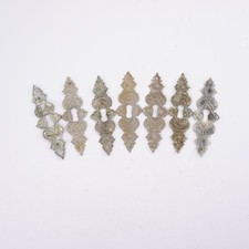 Zierbeschlag Messing Blech 10,4 cm X 3,6 cm Möbelbeschlag 7 Stück für Schubladen