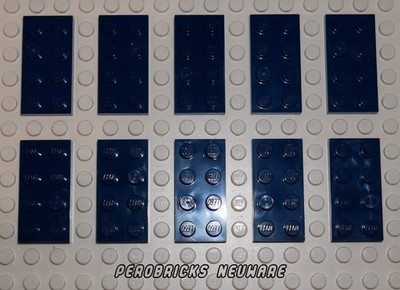 Lego Basic 10 Platten 2x4 #3020 dunkelblau NEUWARE