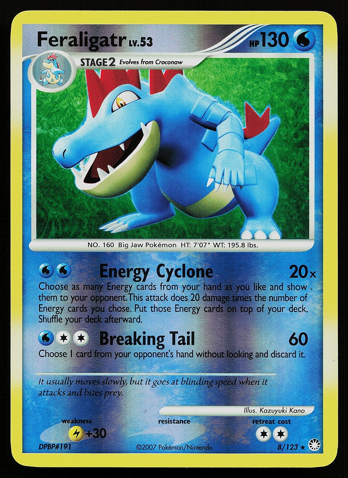 Pokemon Card - Feraligatr Mysterious Treasures 8/123 Rare Reverse Holo