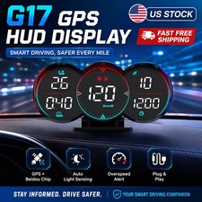 Digital Gps Hud Head Up Display Car Speedometer Mph Kmh Fatigue Overspeed Alarm