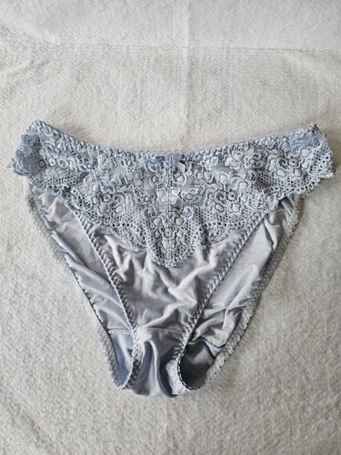 Vintage Chantelle Panties Women's Blue Second Skin Satin Panty Size Large - Picture 3 of 7
