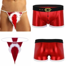YiZYiF Men Boxer Shorts Christmas Santa Costume  Sexy Underwear Funny AU