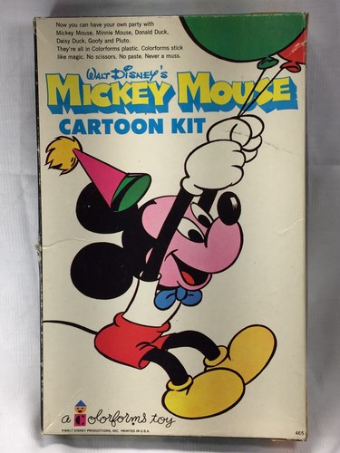 Vintage Walt Disney's COLORFORMS MICKEY MOUSE CARTOON KIT 465 -- 3568
