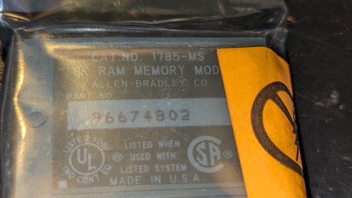 (1) Allen Bradley 1785-MS 8K RAM Module 96674801 96674802 96674803 NEW - Picture 2 of 3
