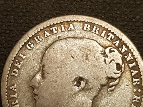 Original 1874 Queen Victoria Young Head .925 Silver Shilling Coin - VG/F - Picture 4 of 7