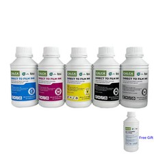 500ml DTF Ink Each CMYKW for Epson Printhead Free Gift DTF Cleaning Solution US