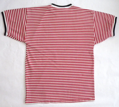 Cape Isle Knitters Herren rot-weiß gestreiftes Kurzarm Baumwollhemd M - Bild 3 von 3