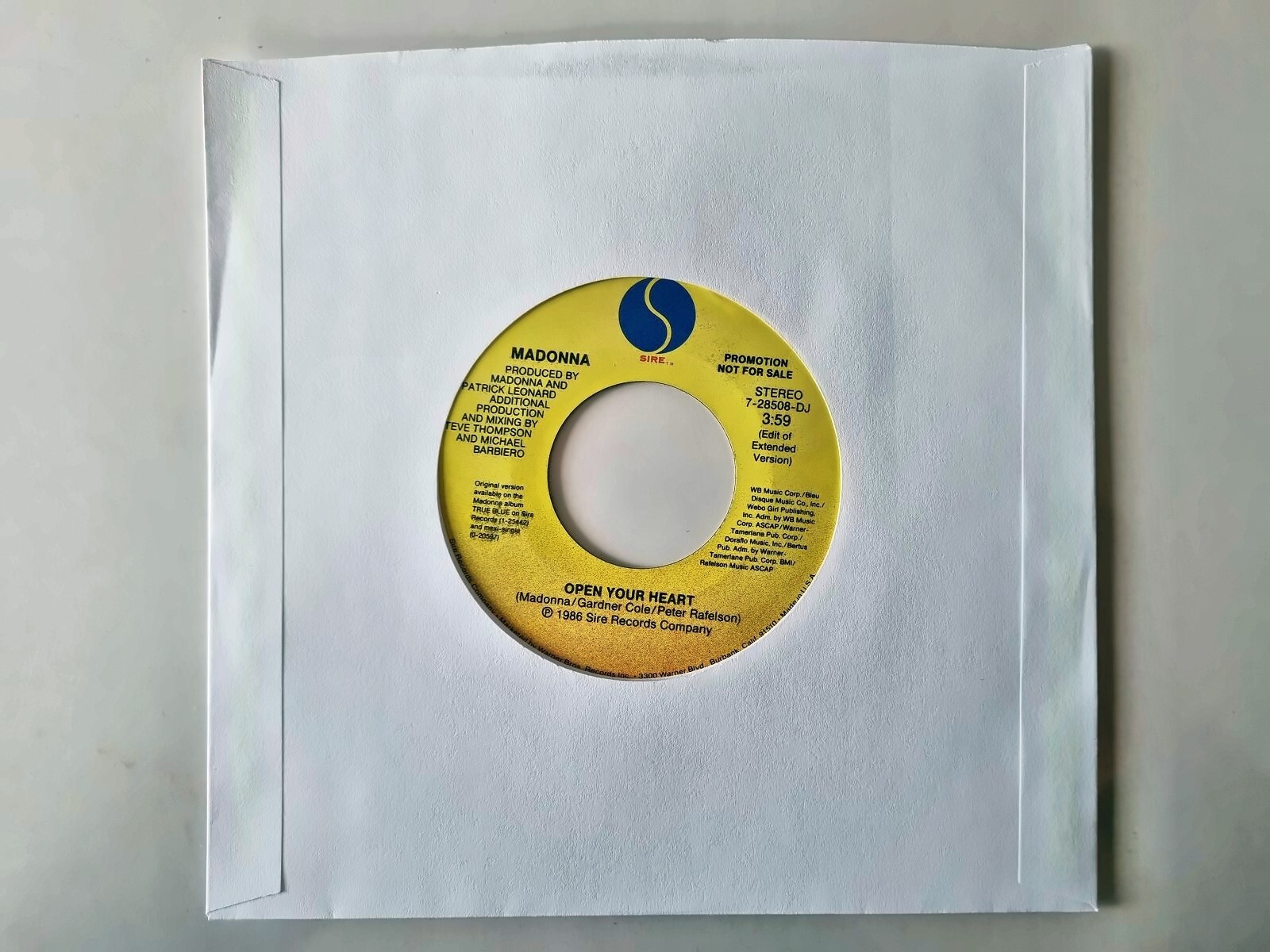 Madonna - Open your heart 7'' Vinyl US 2 DIFFERENT MIXES!