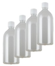 4 X Empty 500ml P.E.T Plastic Bottles And Safety Caps