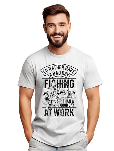 Bad Day Fishing t-shirt - Funny and Fishy! 100% cotton, Funny t-shirt, Unisex Pr - Picture 3 of 90