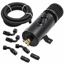 Alloy Baffled Motor Oil Catch Can 750ML 10AN With 10ft Hose Set And Fittings Kit