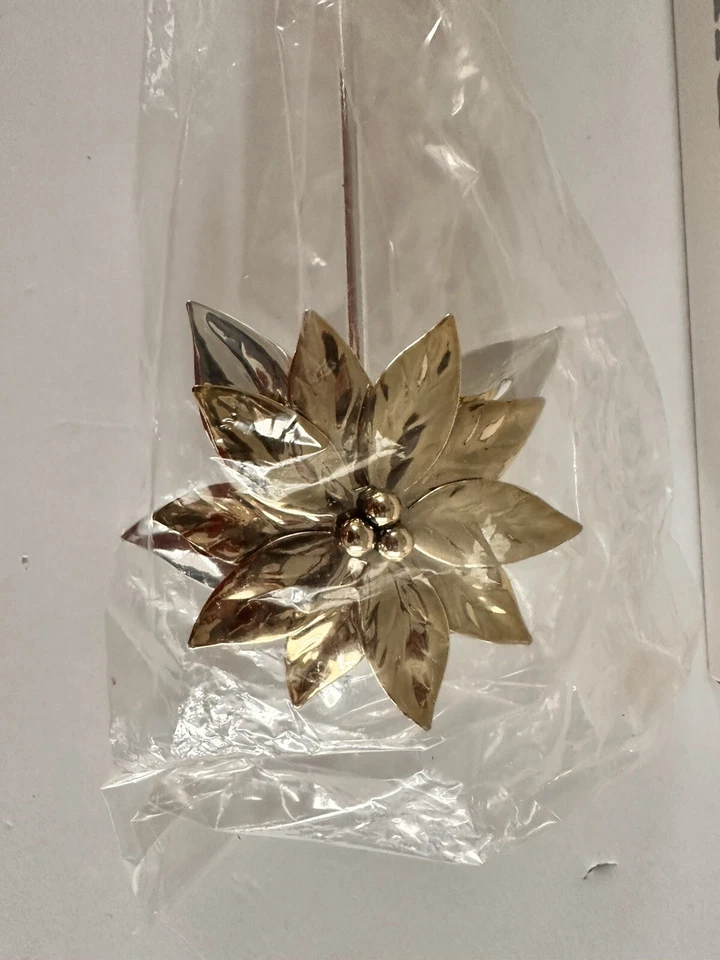 Винтажная нюхательная свеча Department 56 пуансеттия золото серебро оригинальная открытая коробка - Изображение 2 из 4