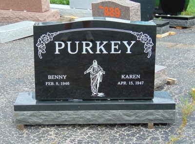 black polished granite headstones