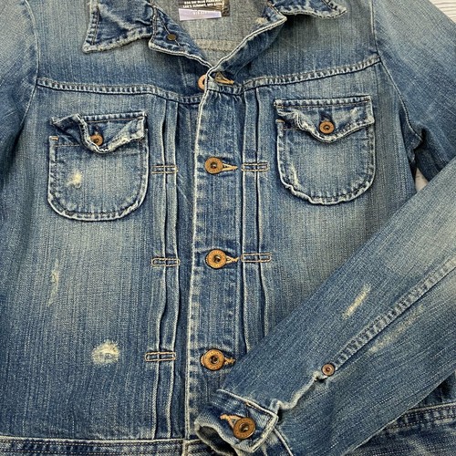 Big Star Distressed Denim Blue Jean Jacket Women’s Size Medium - Picture 3 of 8