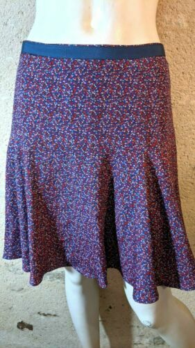 Top Débardeur Caroll Rose à Fleurs - Taille 40/42, Sans Manches, Col V Volanté - Occasion Très Bon état