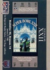 1990-91 Pro Set Super Bowl 160 Football 20 SB XX Ticket