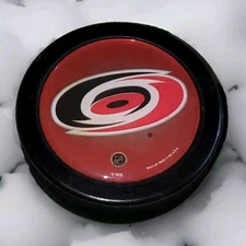 CAROLINA HURRICANES NHL PUCK CLEANED MADE IN 🇨🇦 ON SIDE Made In USA DOME INLAY