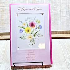 American Greetings Mother's Day Card For Mom Pink Pressed Flowers With Love