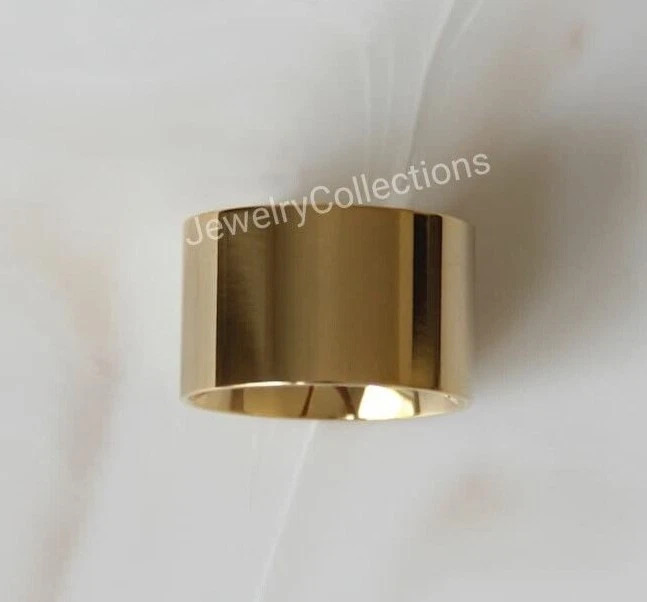 Cigar Band Yellow Brass Ring Wide Cigar Ring Thick Ring Cigar Handmade Ring B92 - Image 2 of 4