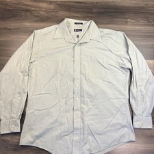 Chaps Shirt Mens 17 1/2 34/34 Extra Large Gray Long Sleeve Button Up