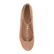 Collection rhinestone T-strap ballet flats in Blush - Size 8
