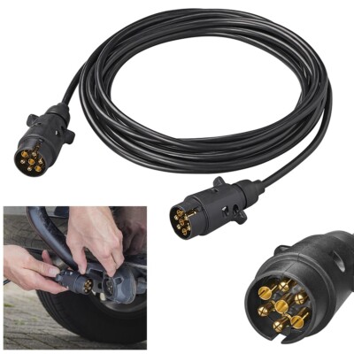 Anhängerkabel 2x 7-polige Stecker Verlängerungskabel 7m Anhänger Wohnwagen LKW