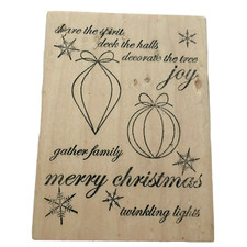 Memory Box Rubber Stamp Ornament Cheer Block Chistmas Spirit Twinkling Lights