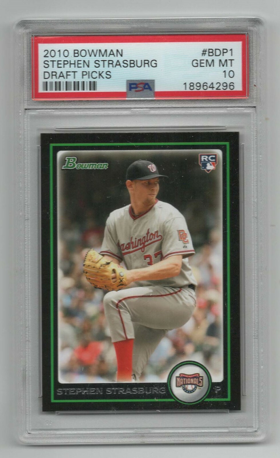 2010 Bowman Draft Pick * Marked Rookie Card * Stephen Strasburg * #BDP1 * PSA 10 view 1