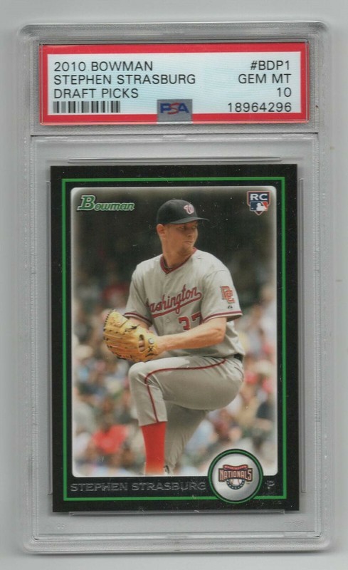 2010 Bowman Draft Pick * Marked Rookie Card * Stephen Strasburg * #BDP1 * PSA 10