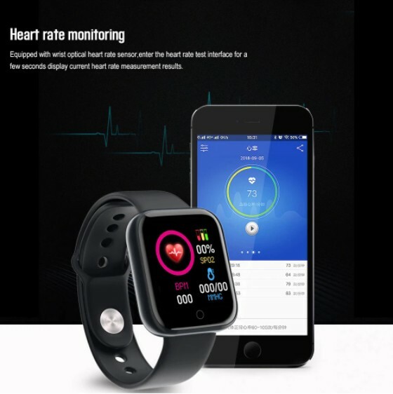 Montre connectée Bluetooth Y68 D20 Pro avec bracelet sport et tracker cardio