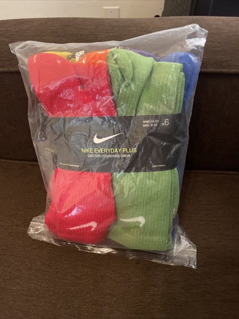 Nike Everyday Plus Cushioned Crew Training Socks (6-Pack) SX6897-903 in PKG for sale online | eBay