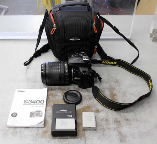 Nikon D3400 24.2 MP Digital SLR Camera - 18-55mm f3.5 Lens 🔴🟢🔵 Bundle