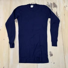 WEARGUARD - Vtg Navy Blue Thermal Base Layer Shirt Undershirt, Mens LARGE