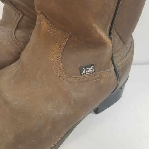 Justin Basics JB3001 Herren Braun Leder Roper Western Cowboystiefel 12 D - Bild 2 von 17