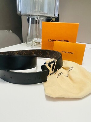 ORIGINAL LOUIS VUITTON GÜRTEL - Wendegürtel 40mm aus schwarzem Leder und Monogram