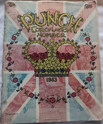 Punsch Queen Elizabeth Krönung Ausgabe 1953. Satirisches Mag.
