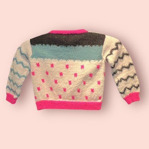 Maglione alpaca bambino cavoli e re museo maglieria rosa stravagante Cottagecore - Foto 5 di 22