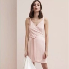Everlane Superior The Japanese GoWeave Powder Pink Wrap Mini Dress Size 6 Pastel