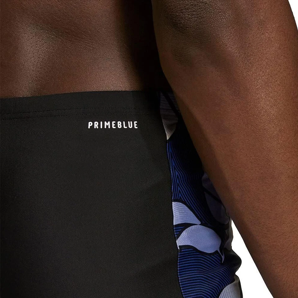 Adidas Homme Nature Brief Maillot de Bain Boxer Shorts Infinitex Noir Bleu - Photo 2/4