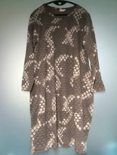 MADE IN ITALY PLUS SIZE LAGENLOOK COFFEE/CREAM DRESS BARELY WORN LARGE 48” £59