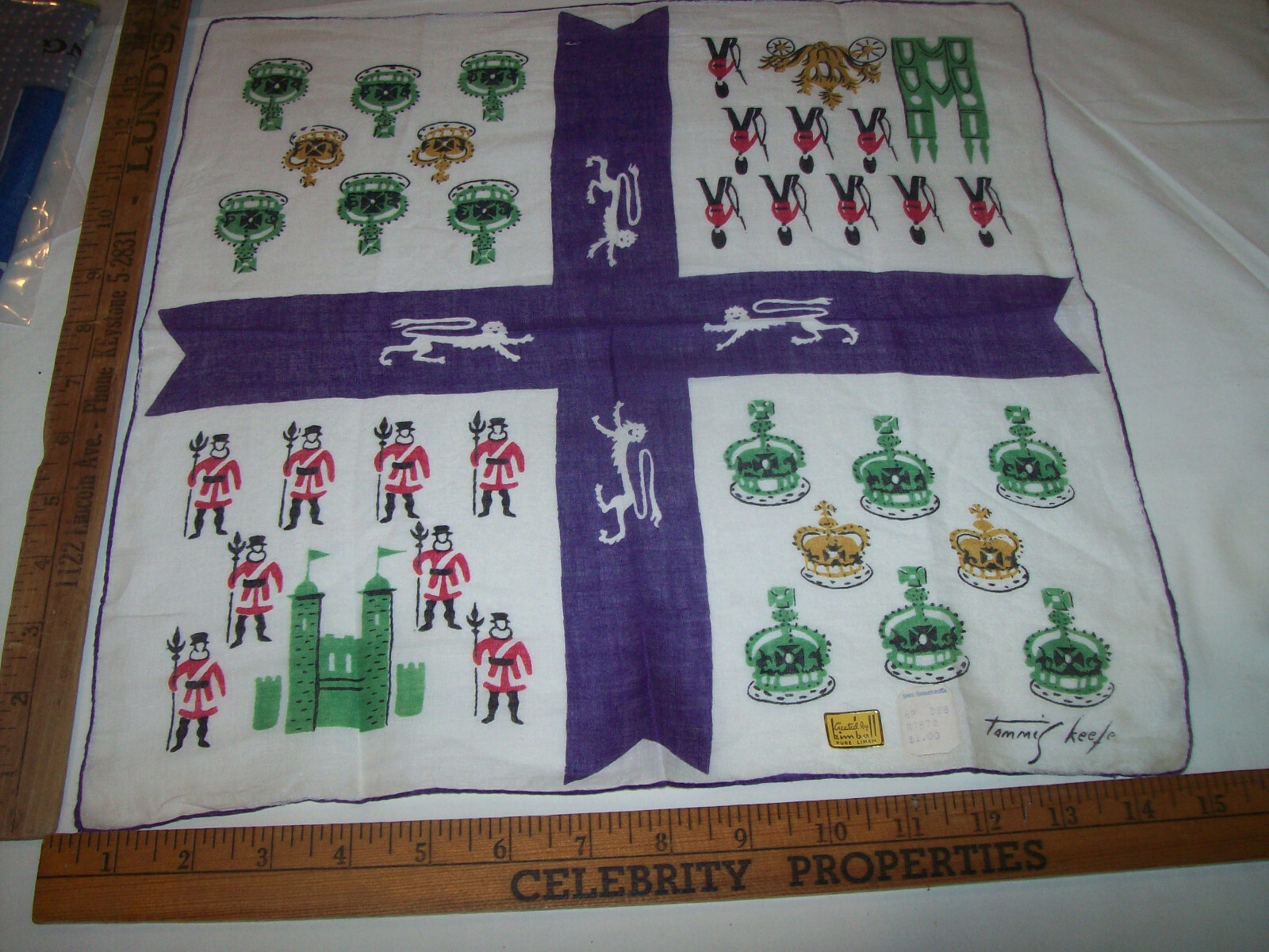 Tag Kimball Tammis Keefe Vintage English Crown Lion Gem