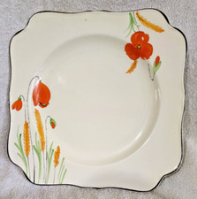 Vintage Crown Ducal Hand Painted Poppy & Wheat Plate – Art Deco England