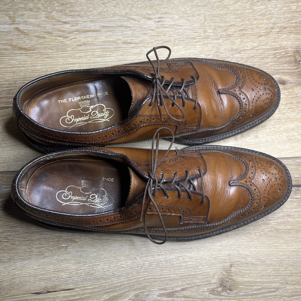 Florsheim Imperial Shoes Kenmoor Vintage V-Cleat Long Wing Florsheim Imperial Shoes Kenmoor Vintage V-Cleat Long Wing